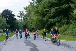 Bike & Bite riders on Chapel Hill Drive